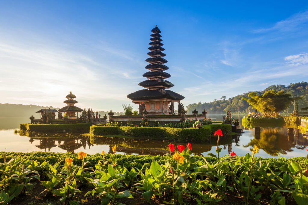 Famous Bratan Temple on the lake, Bali, Indonesia